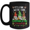 I'm Fine Everything Is Fine Teacher Life Gnome Christmas Mug | siriusteestore