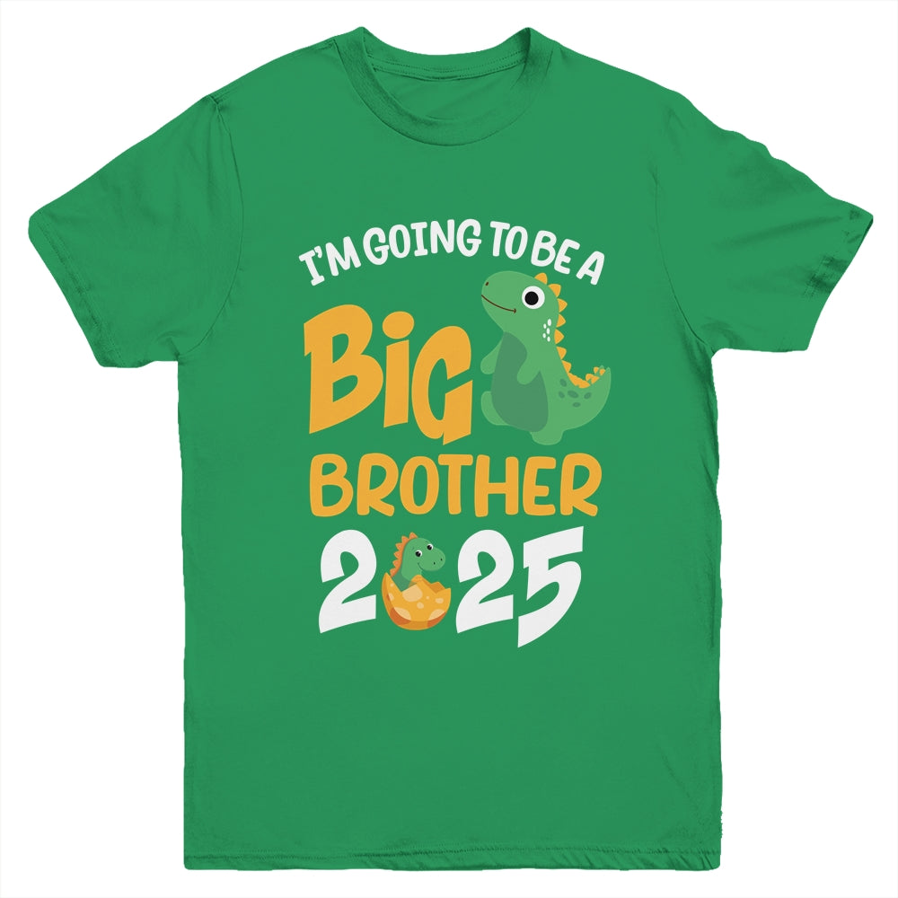 I'm Going To Be A Big Brother 2025 Boy Announcement Dinosaur Youth Shirt | siriusteestore