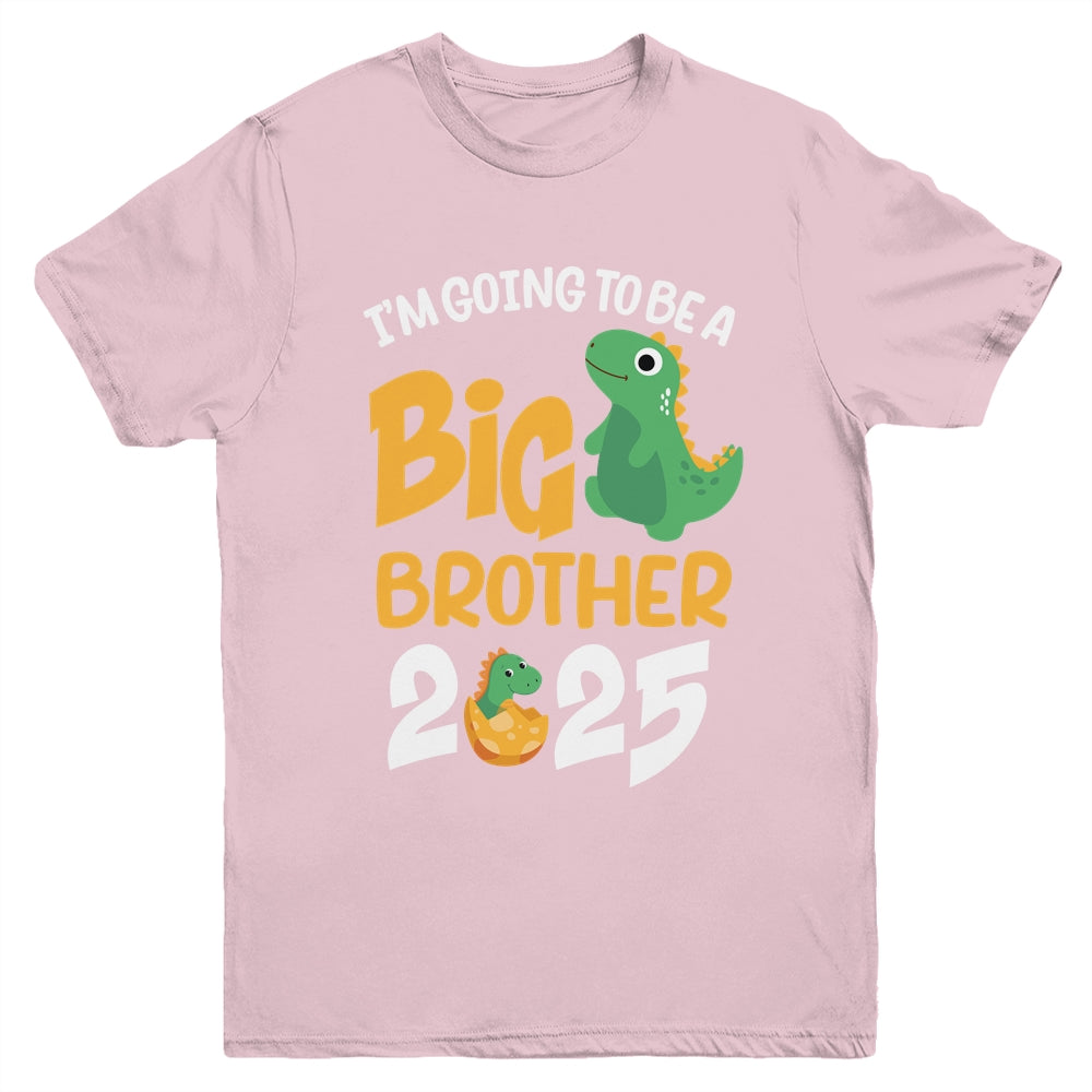I'm Going To Be A Big Brother 2025 Boy Announcement Dinosaur Youth Shirt | siriusteestore