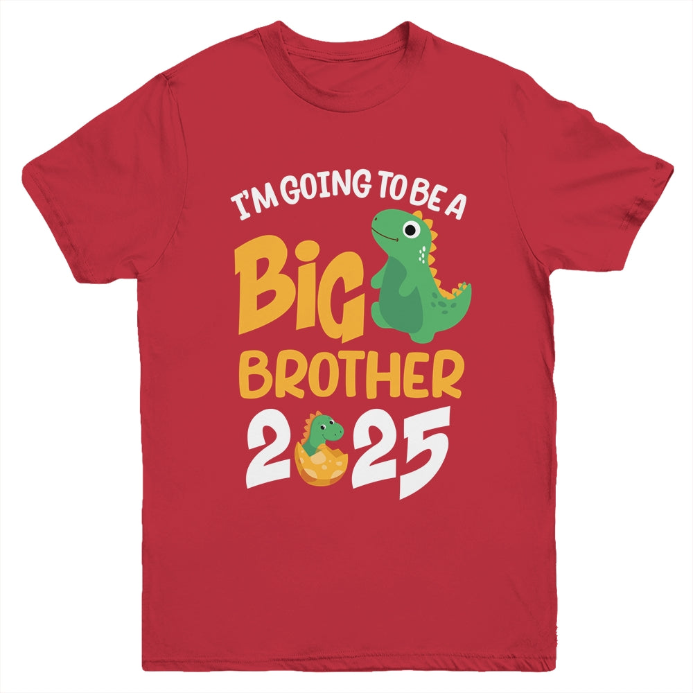 I'm Going To Be A Big Brother 2025 Boy Announcement Dinosaur Youth Shirt | siriusteestore