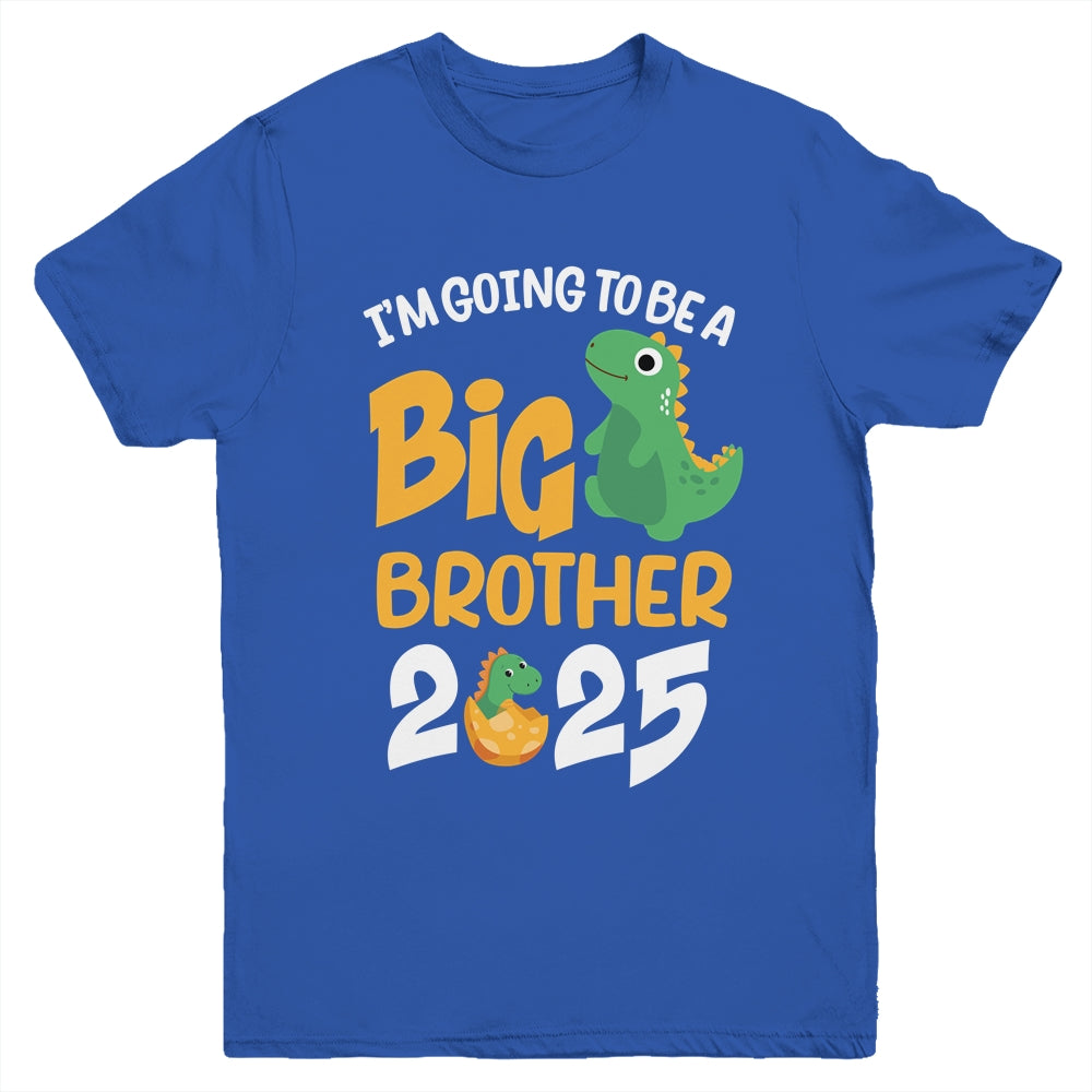 I'm Going To Be A Big Brother 2025 Boy Announcement Dinosaur Youth Shirt | siriusteestore