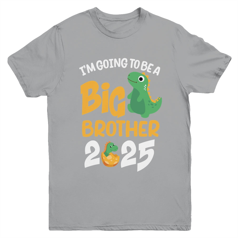 I'm Going To Be A Big Brother 2025 Boy Announcement Dinosaur Youth Shirt | siriusteestore