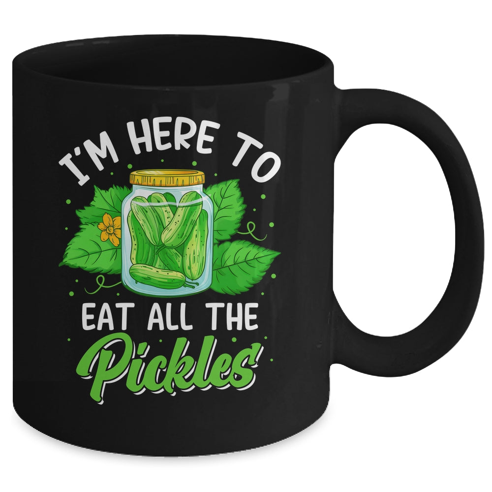I'm Here To Eat All The Pickles Pickle Cucumber Vegetarian Mug | siriusteestore