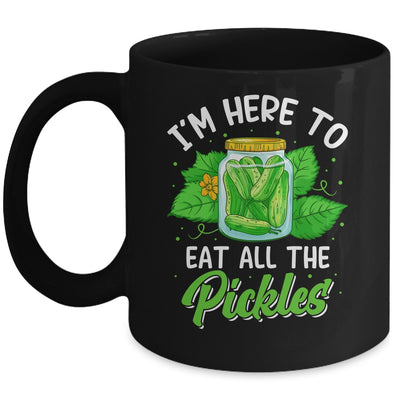 I'm Here To Eat All The Pickles Pickle Cucumber Vegetarian Mug | siriusteestore