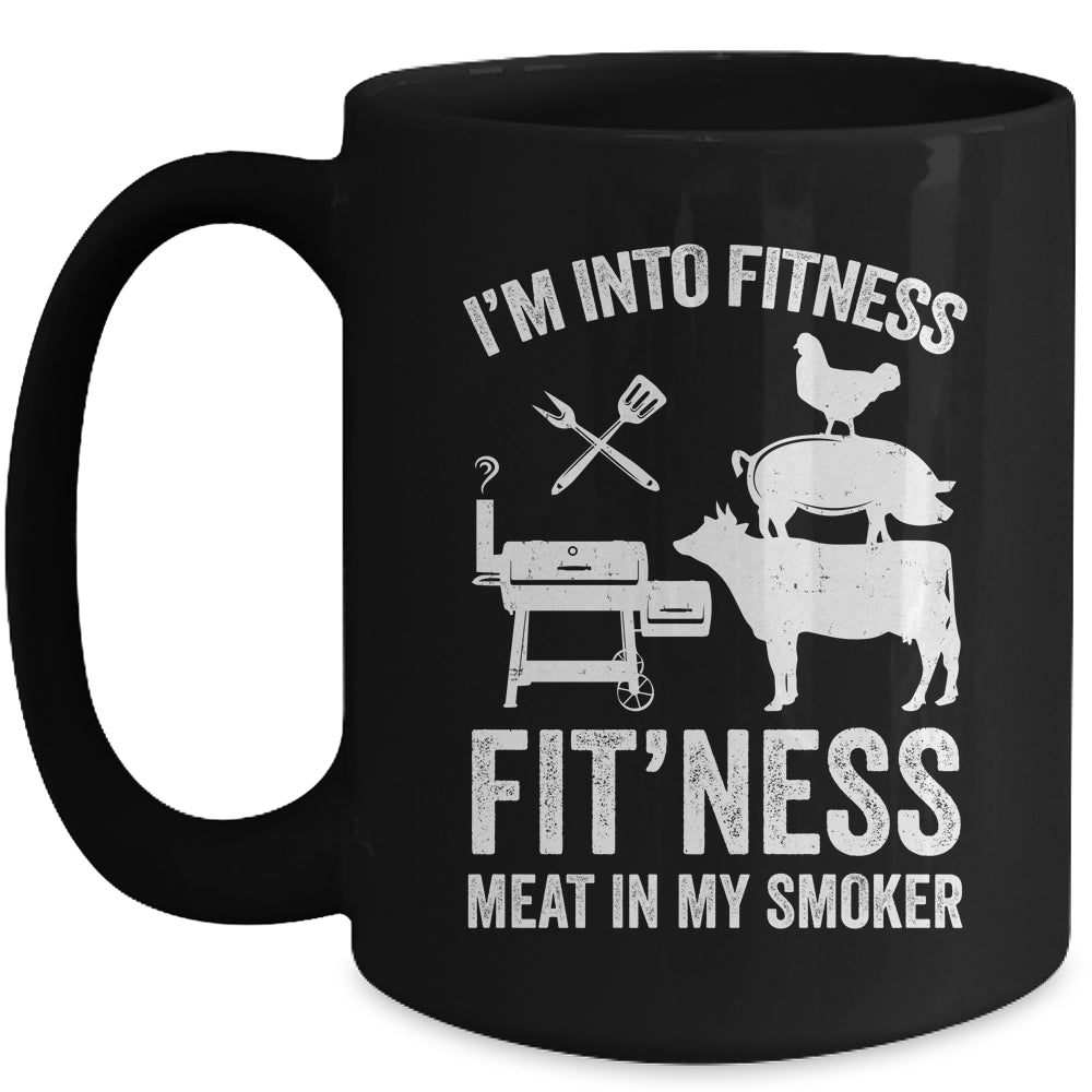 I'm Into Fitness Funny BBQ Meat Smoking Art For Men Women Mug | siriusteestore
