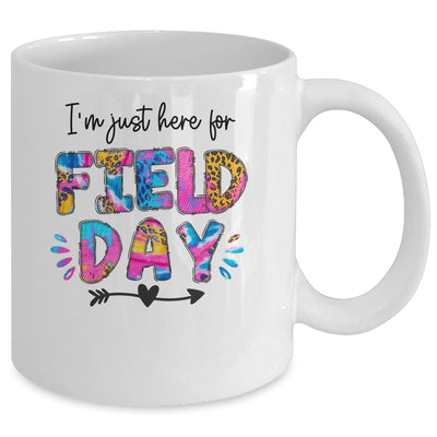 I'm Just Here For Field Day Tie Dye Leopard Last Day School Mug | siriusteestore