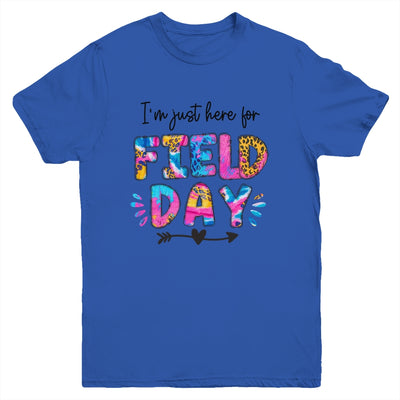 I'm Just Here For Field Day Tie Dye Leopard Last Day School Youth Shirt | siriusteestore