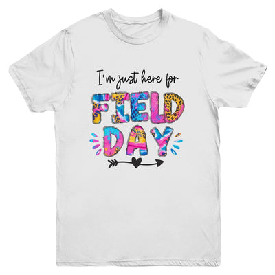 I'm Just Here For Field Day Tie Dye Leopard Last Day School Youth Shirt | siriusteestore