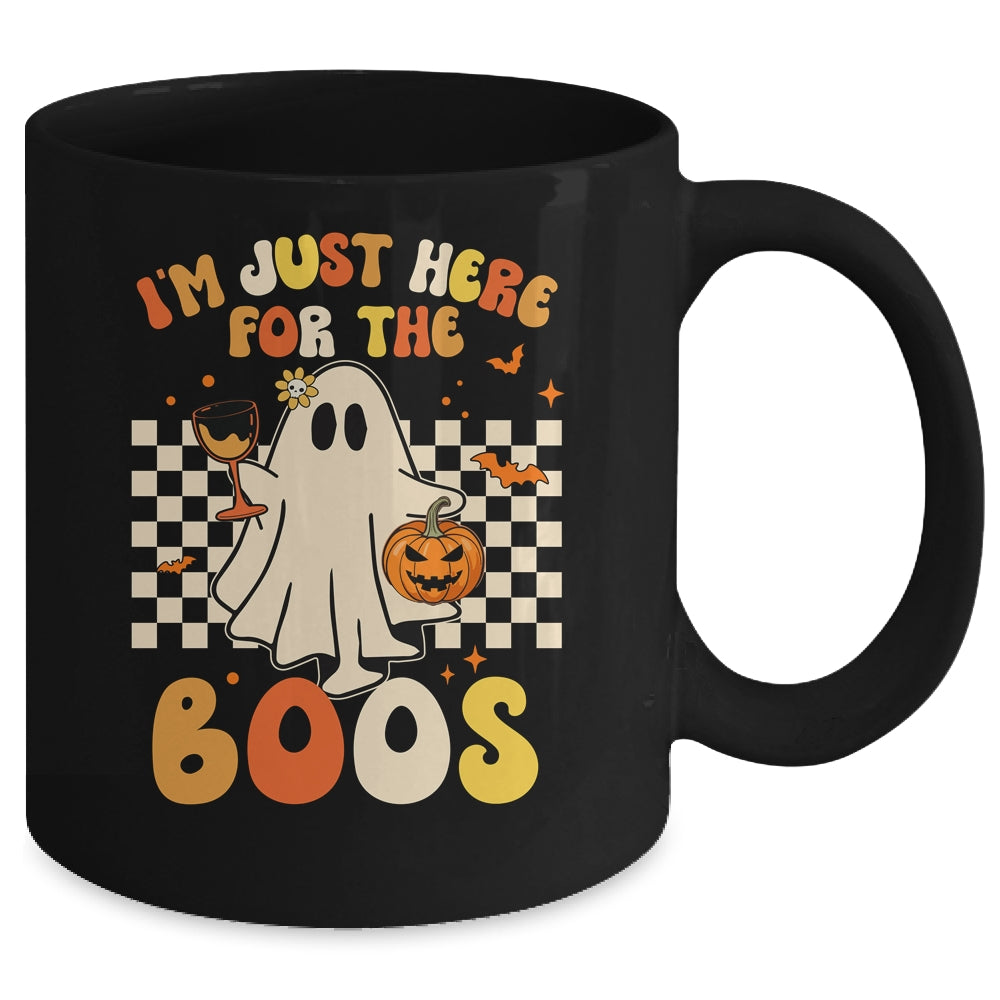 I'm Just Here For The Boos Ghost Retro Groovy Halloween Mug | siriusteestore