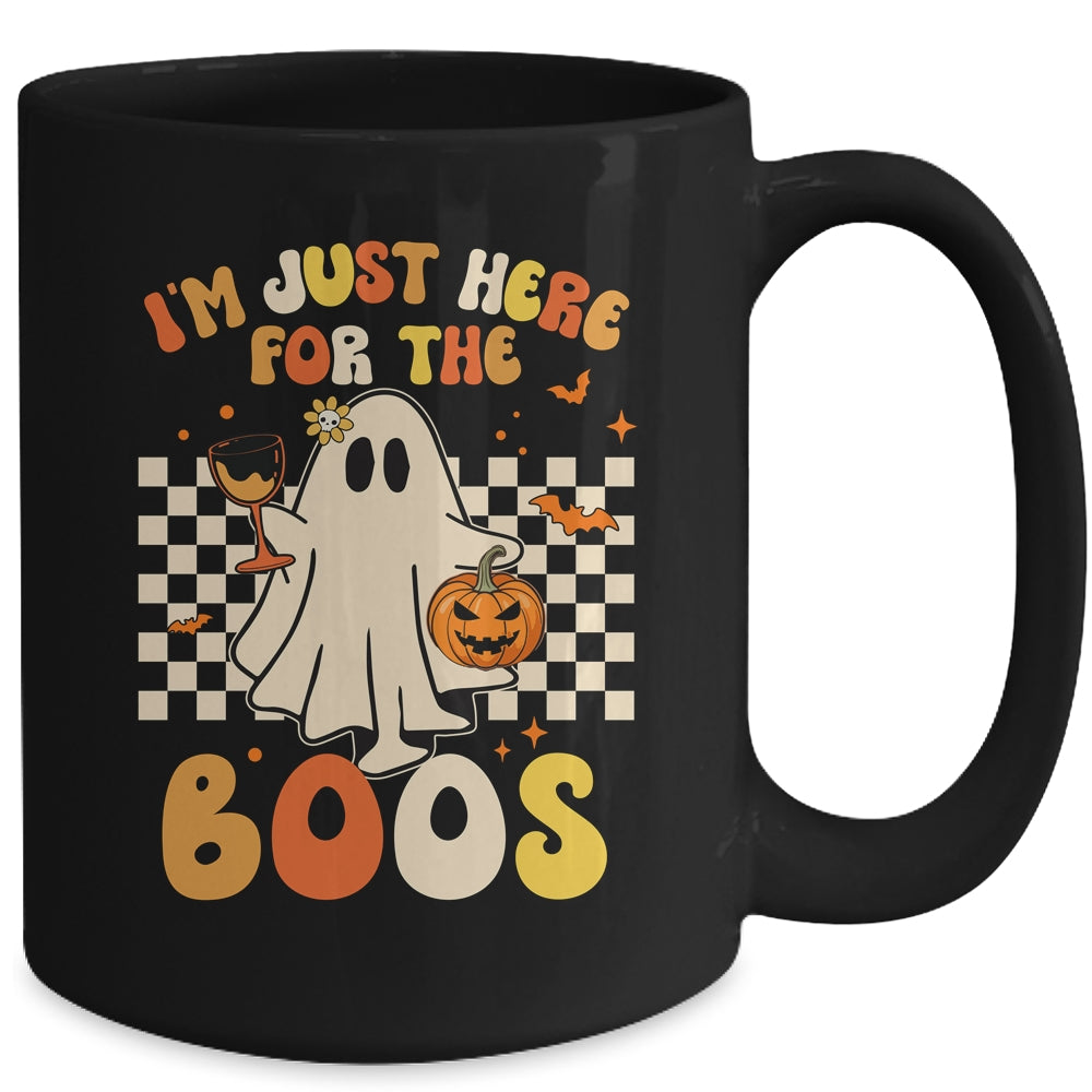 I'm Just Here For The Boos Ghost Retro Groovy Halloween Mug | siriusteestore