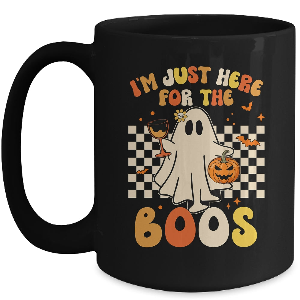 I'm Just Here For The Boos Ghost Retro Groovy Halloween Mug | siriusteestore