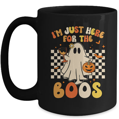 I'm Just Here For The Boos Ghost Retro Groovy Halloween Mug | siriusteestore