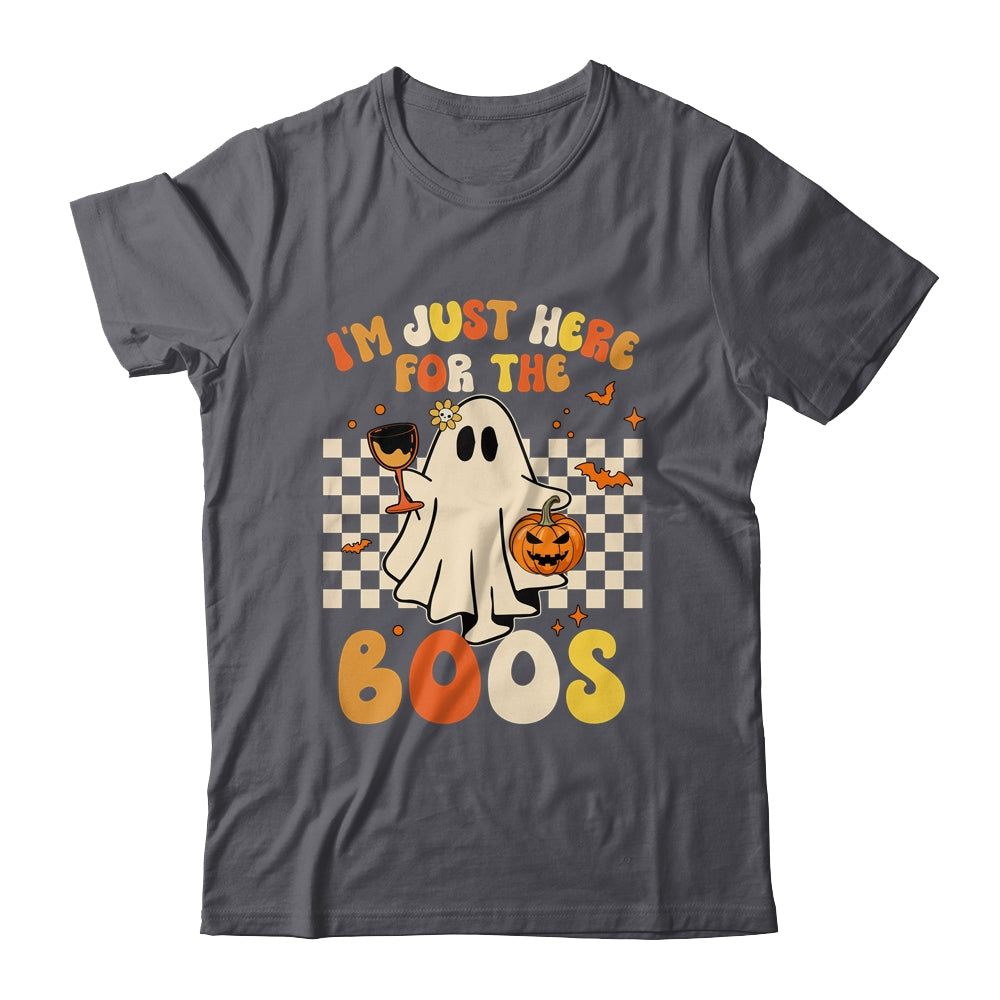 I'm Just Here For The Boos Ghost Retro Groovy Halloween Shirt & Sweatshirt | siriusteestore