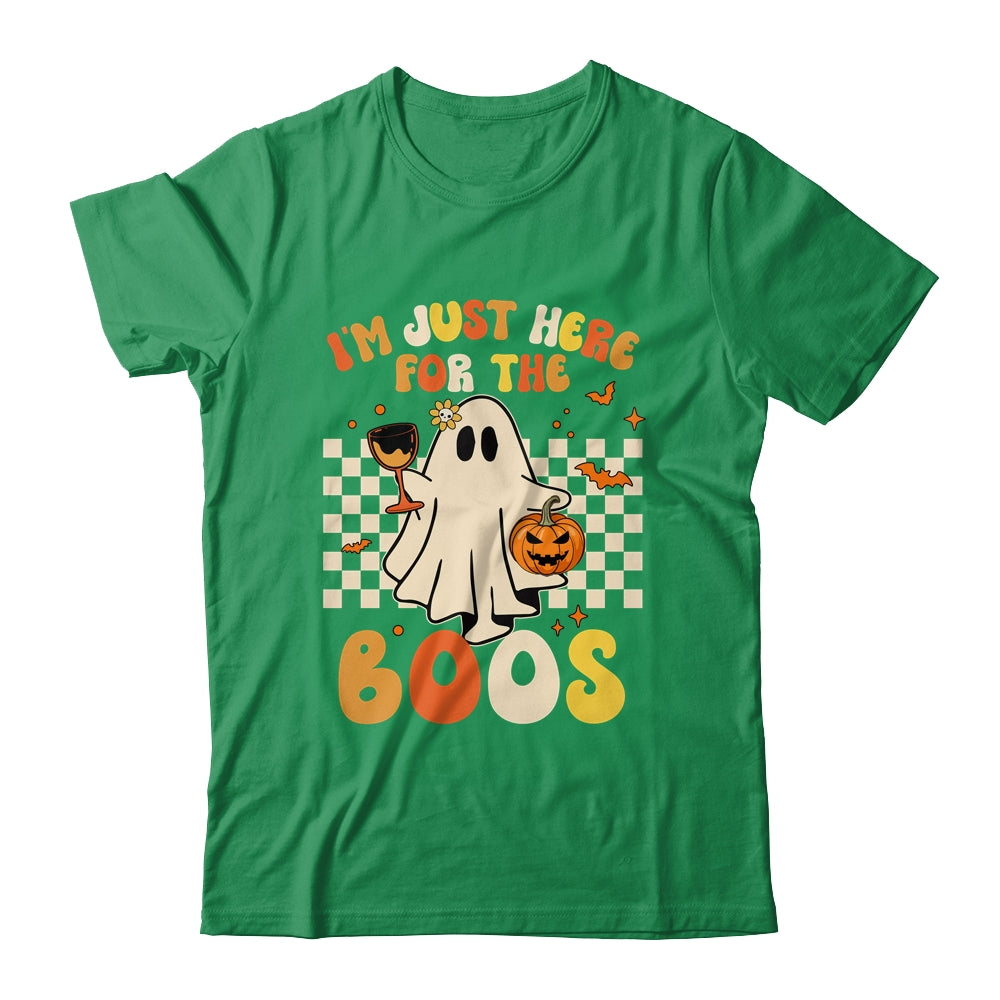 I'm Just Here For The Boos Ghost Retro Groovy Halloween Shirt & Sweatshirt | siriusteestore
