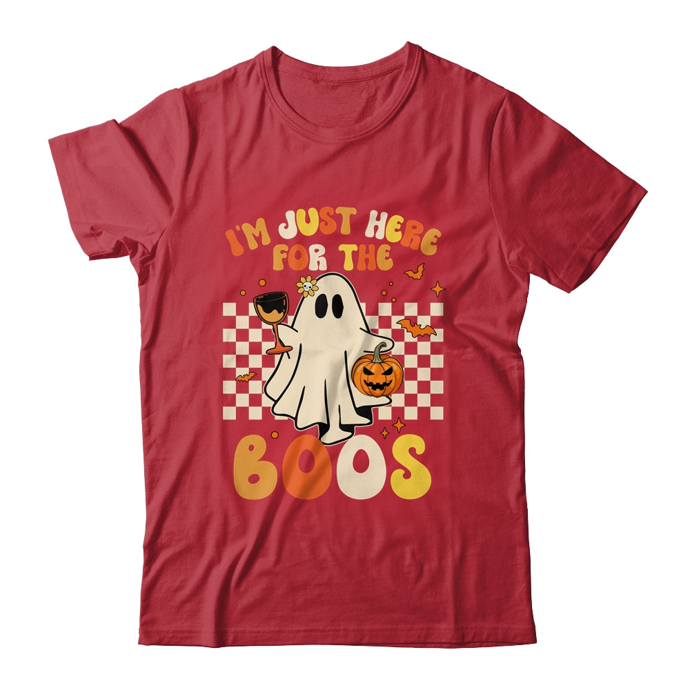 I'm Just Here For The Boos Ghost Retro Groovy Halloween Shirt & Sweatshirt | siriusteestore