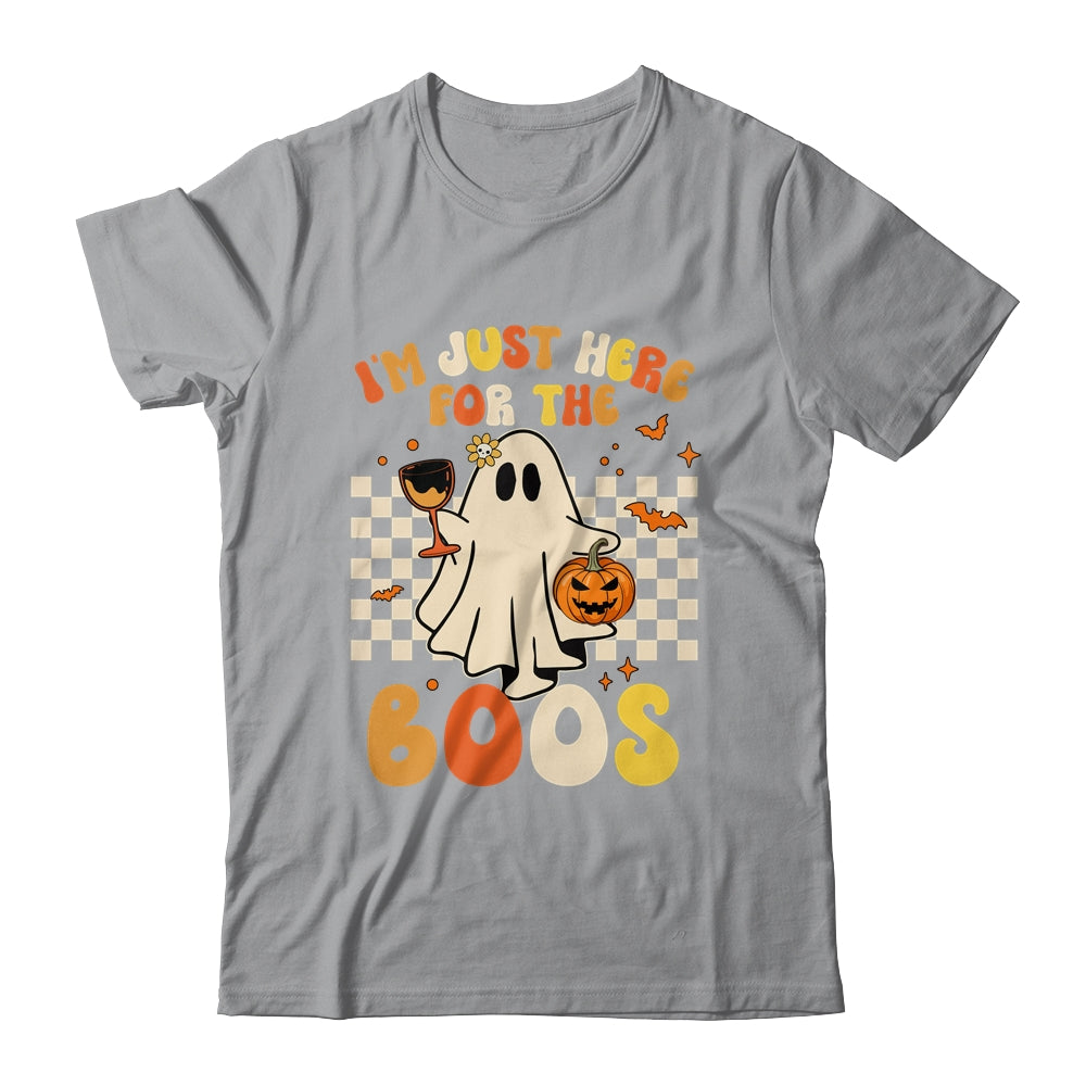I'm Just Here For The Boos Ghost Retro Groovy Halloween Shirt & Sweatshirt | siriusteestore