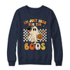 I'm Just Here For The Boos Ghost Retro Groovy Halloween Shirt & Sweatshirt | siriusteestore