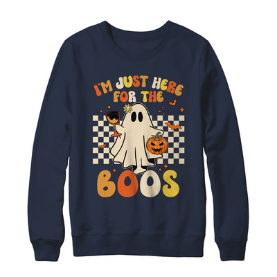 I'm Just Here For The Boos Ghost Retro Groovy Halloween Shirt & Sweatshirt | siriusteestore
