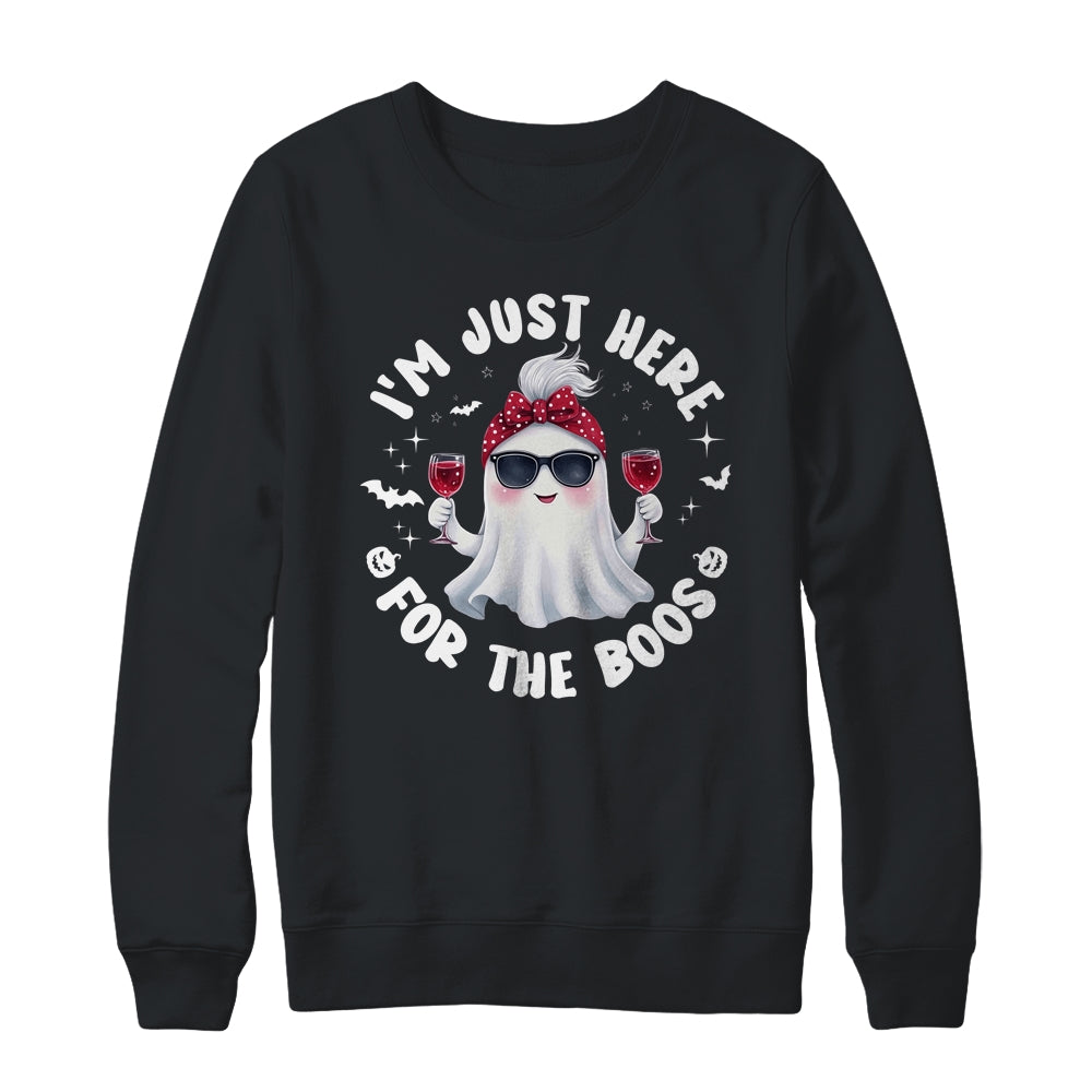 I'm Just Here For The Boos Halloween Women Ghost Cute Shirt & Sweatshirt | siriusteestore