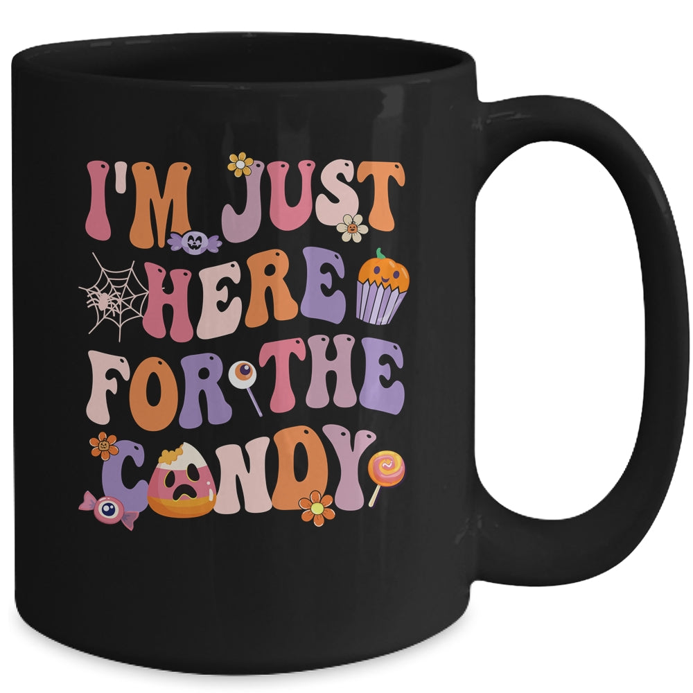 I'm Just Here For The Candy Halloween Groovy Retro Funny Mug | siriusteestore