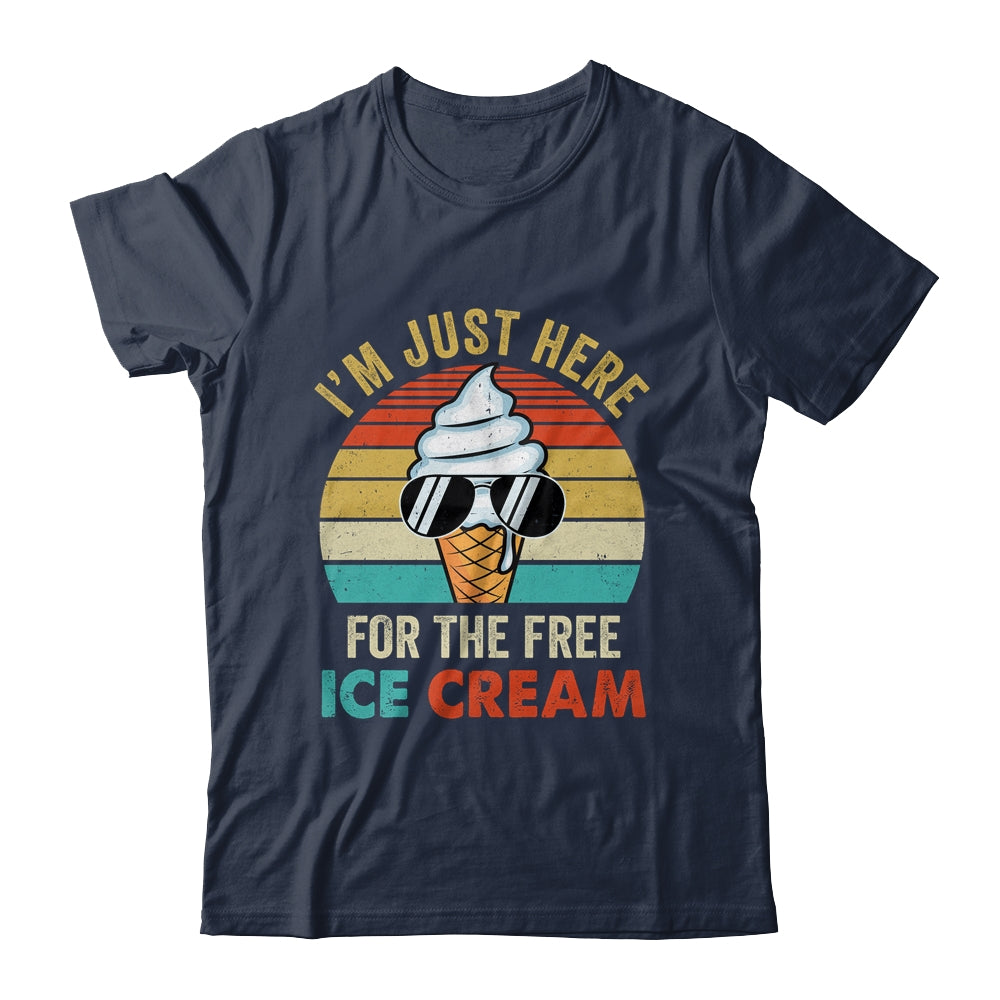I'm Just Here For The Free Ice Cream Funny Cruise 2024 Retro Shirt & Tank Top | siriusteestore