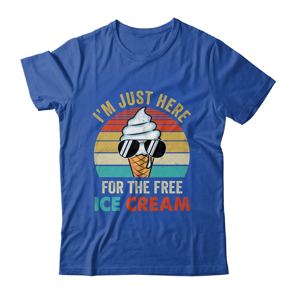 I'm Just Here For The Free Ice Cream Funny Cruise 2024 Retro Shirt & Tank Top | siriusteestore