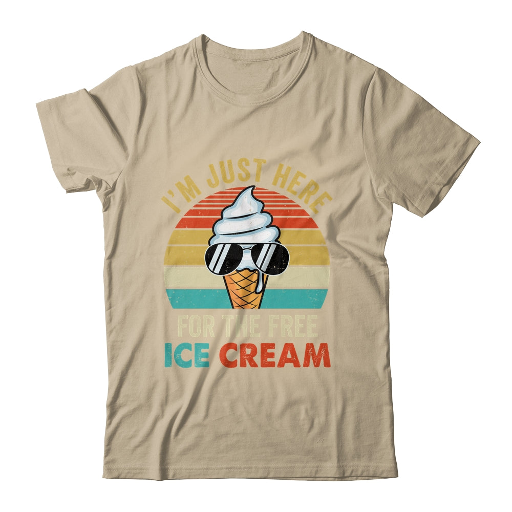 I'm Just Here For The Free Ice Cream Funny Cruise 2024 Retro Shirt & Tank Top | siriusteestore