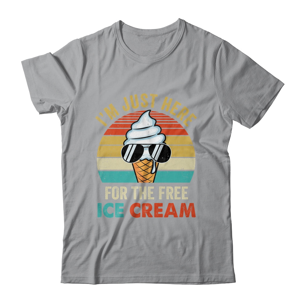 I'm Just Here For The Free Ice Cream Funny Cruise 2024 Retro Shirt & Tank Top | siriusteestore