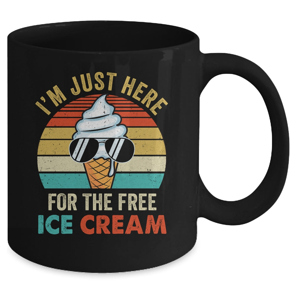 I'm Just Here For The Free Ice Cream Funny Cruise 2024 Retro Mug | siriusteestore