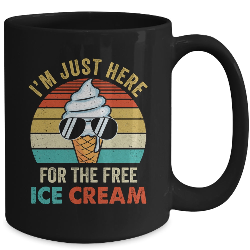 I'm Just Here For The Free Ice Cream Funny Cruise 2024 Retro Mug | siriusteestore