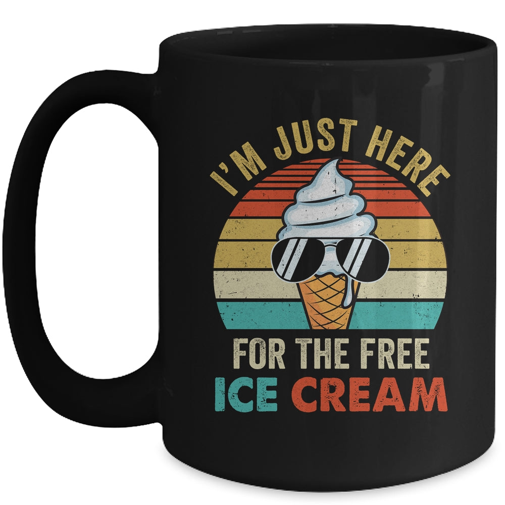 I'm Just Here For The Free Ice Cream Funny Cruise 2024 Retro Mug | siriusteestore