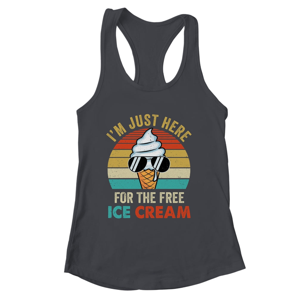 I'm Just Here For The Free Ice Cream Funny Cruise 2024 Retro Shirt & Tank Top | siriusteestore