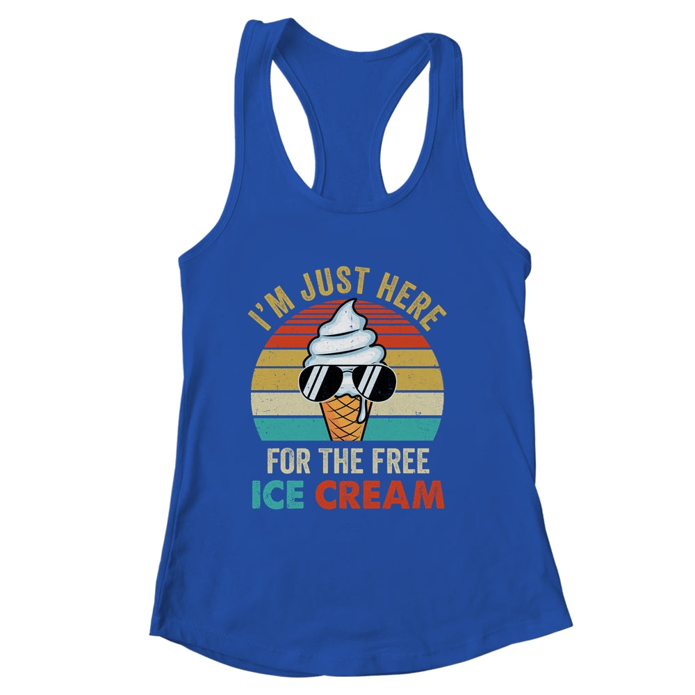 I'm Just Here For The Free Ice Cream Funny Cruise 2024 Retro Shirt & Tank Top | siriusteestore
