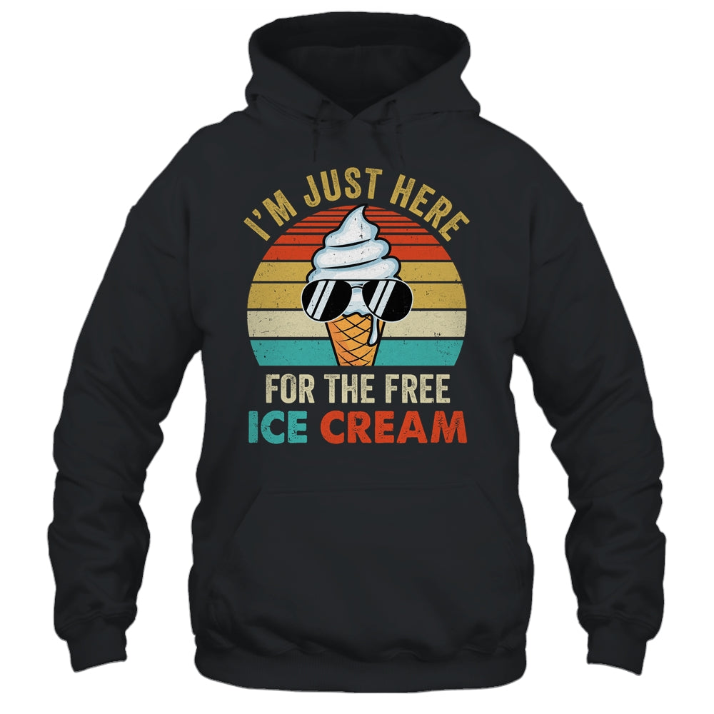I'm Just Here For The Free Ice Cream Funny Cruise 2024 Retro Shirt & Tank Top | siriusteestore
