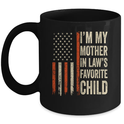 I'm My Mother In Law's Favorite Child Vintage Flag Christmas Mug | siriusteestore