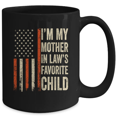 I'm My Mother In Law's Favorite Child Vintage Flag Christmas Mug | siriusteestore