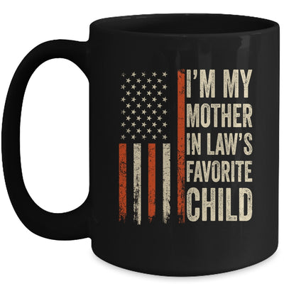 I'm My Mother In Law's Favorite Child Vintage Flag Christmas Mug | siriusteestore