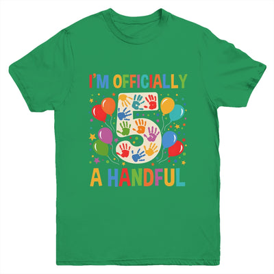 I'm Officially A Handful 5th Birthday Party 5 Year Old Kids Youth Shirt | siriusteestore