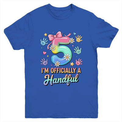 I'm Officially A Handful Five 5th Birthday Girls Boys Kids Youth Shirt | siriusteestore