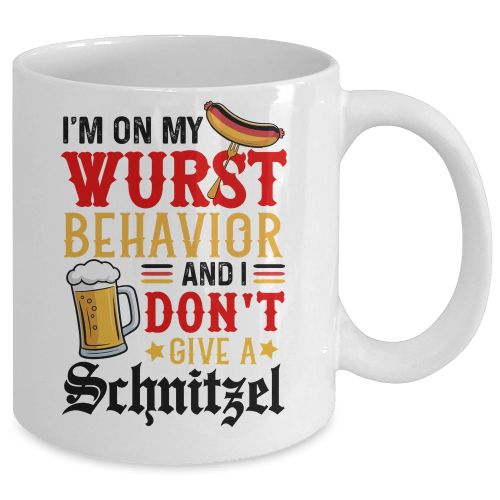 I'm On My Wurst Behavior I Dont Give A Schnitzel Oktoberfest Mug | siriusteestore