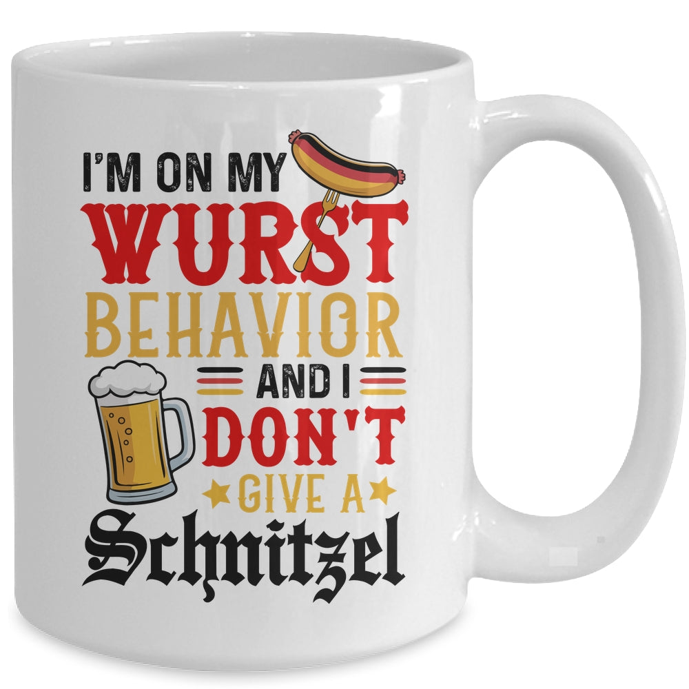 I'm On My Wurst Behavior I Dont Give A Schnitzel Oktoberfest Mug | siriusteestore