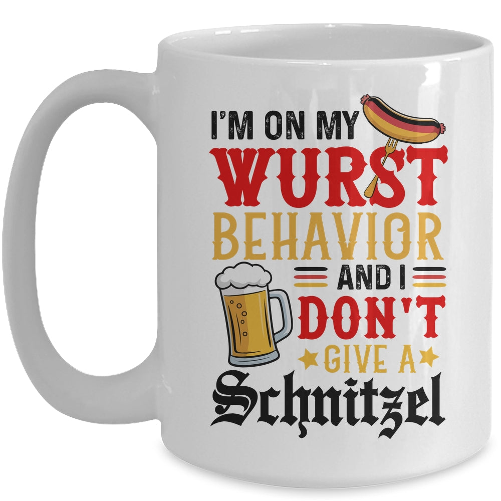 I'm On My Wurst Behavior I Dont Give A Schnitzel Oktoberfest Mug | siriusteestore