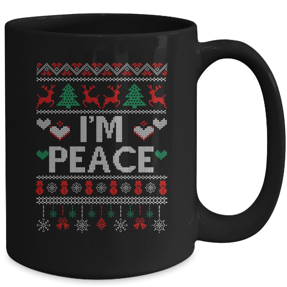 I'm Peace I Come In Peace Matching Ugly Christmas Mug | siriusteestore