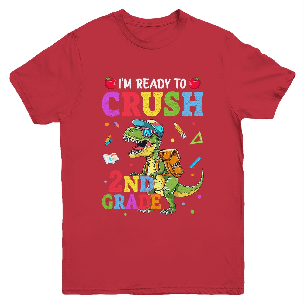 I'm Ready To Crush 2nd Grade Dinosaur Back To School Boy Kid Youth Shirt | siriusteestore