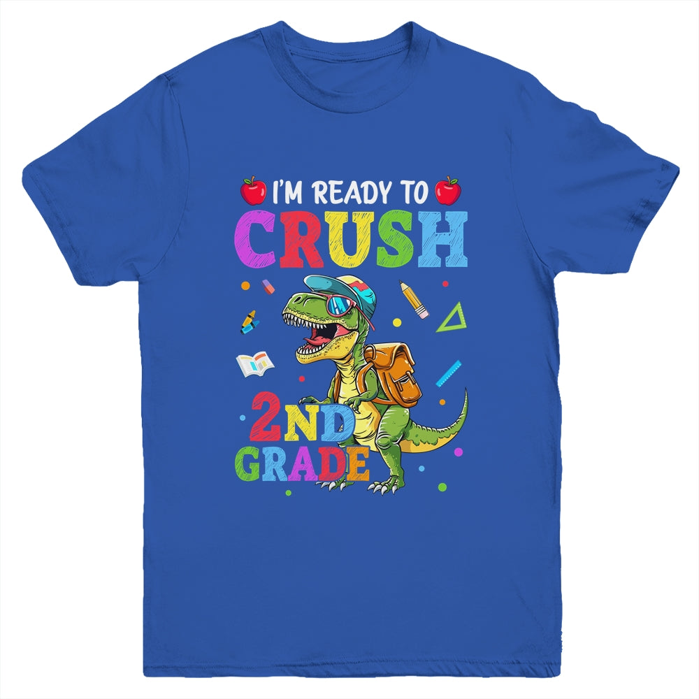 I'm Ready To Crush 2nd Grade Dinosaur Back To School Boy Kid Youth Shirt | siriusteestore