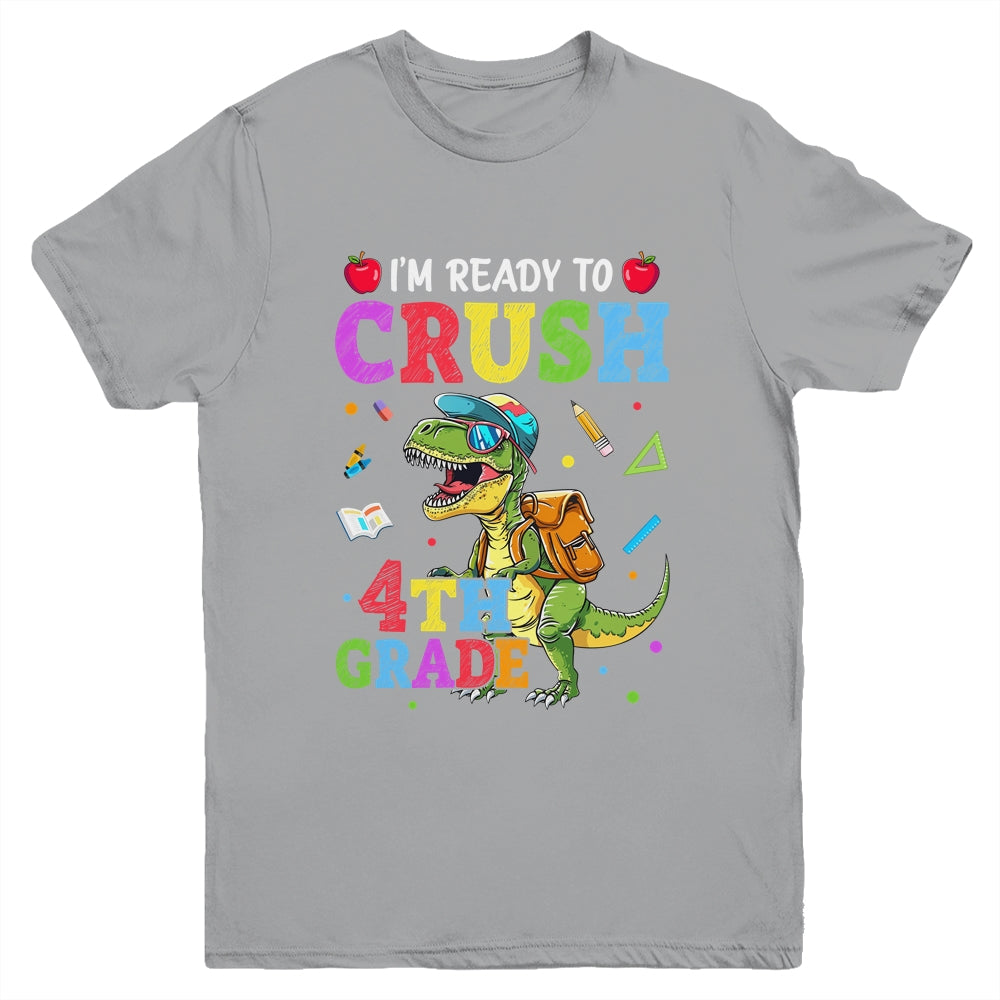 I'm Ready To Crush 4th Grade Dinosaur Back To School Boy Kid Youth Shirt | siriusteestore