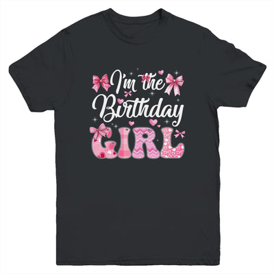 I'm The Birthday Girl 1st Birthday Family Pink Coquette Bow Youth Shirt | siriusteestore