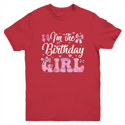 I'm The Birthday Girl 1st Birthday Family Pink Coquette Bow Youth Shirt | siriusteestore