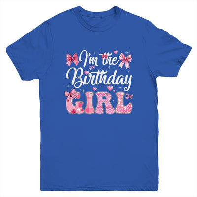 I'm The Birthday Girl 1st Birthday Family Pink Coquette Bow Youth Shirt | siriusteestore