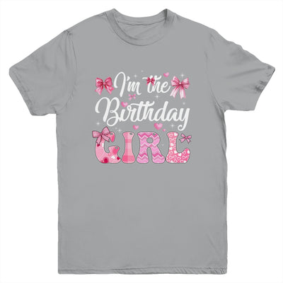 I'm The Birthday Girl 1st Birthday Family Pink Coquette Bow Youth Shirt | siriusteestore